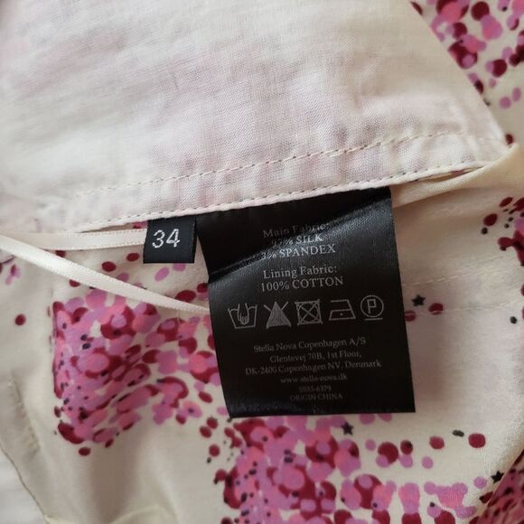 Stella Nova Sookie Silk Spandex Pleated Pants Lightweight Size 2 Pink Cream - Picture 12 of 13